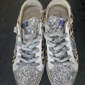 Golden Goose Glitter and Leopard Sneakers